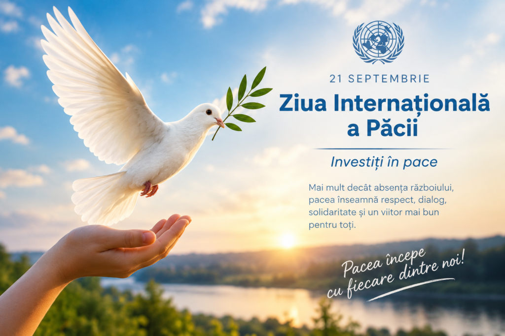 ZIUA INTERNAȚIONALĂ A PĂCII 2026: DE CE ESTE MARCATĂ PE 21 SEPTEMBRIE ȘI CE ÎNSEAMNĂ TEMA ” INVESTIȚI ÎN PACE”
